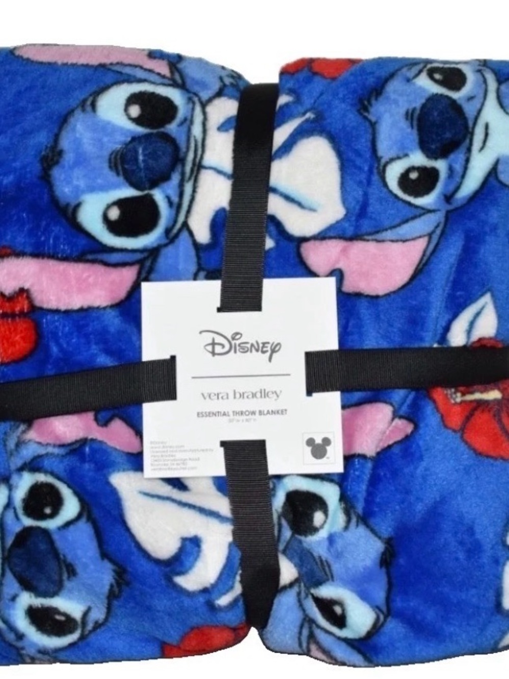 Vera Bradley Disney Stitch Monstera Throw Blanket 50" x 80" Blue NWT